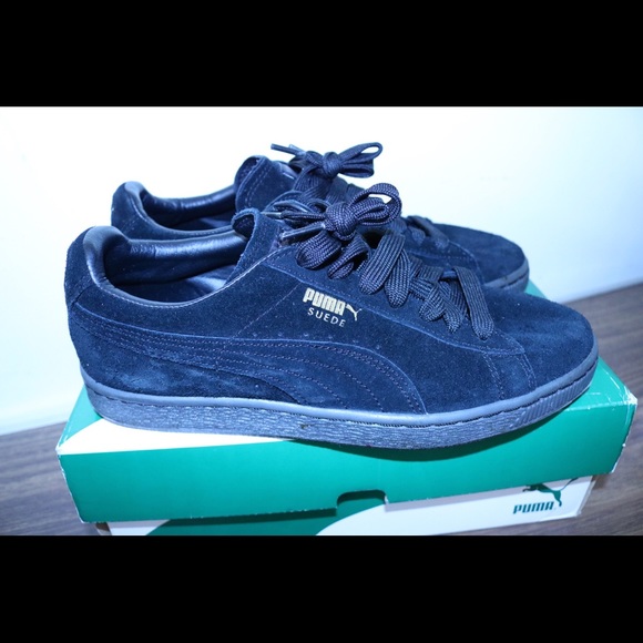 Black Suede Classic Puma Sneakers US size 6.5 - Picture 4 of 7